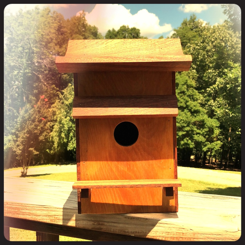 Pagoda style wooden handmade birdhouse